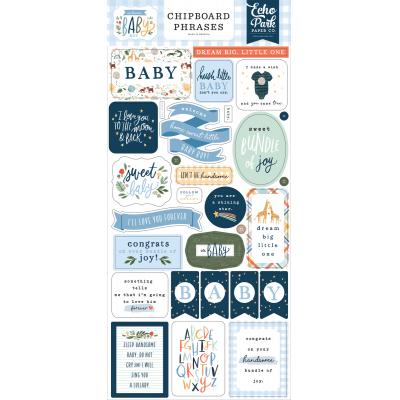 Echo Park Welcome Baby Boy Sticker - Chipboard Phrases